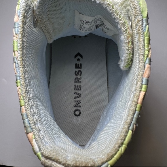 Converse CTAS High Top Chambray Blue Green White Canvas Sneakers Women's Size 9 - Picture 7 of 15